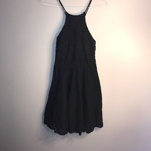 Black lace dress with cross back